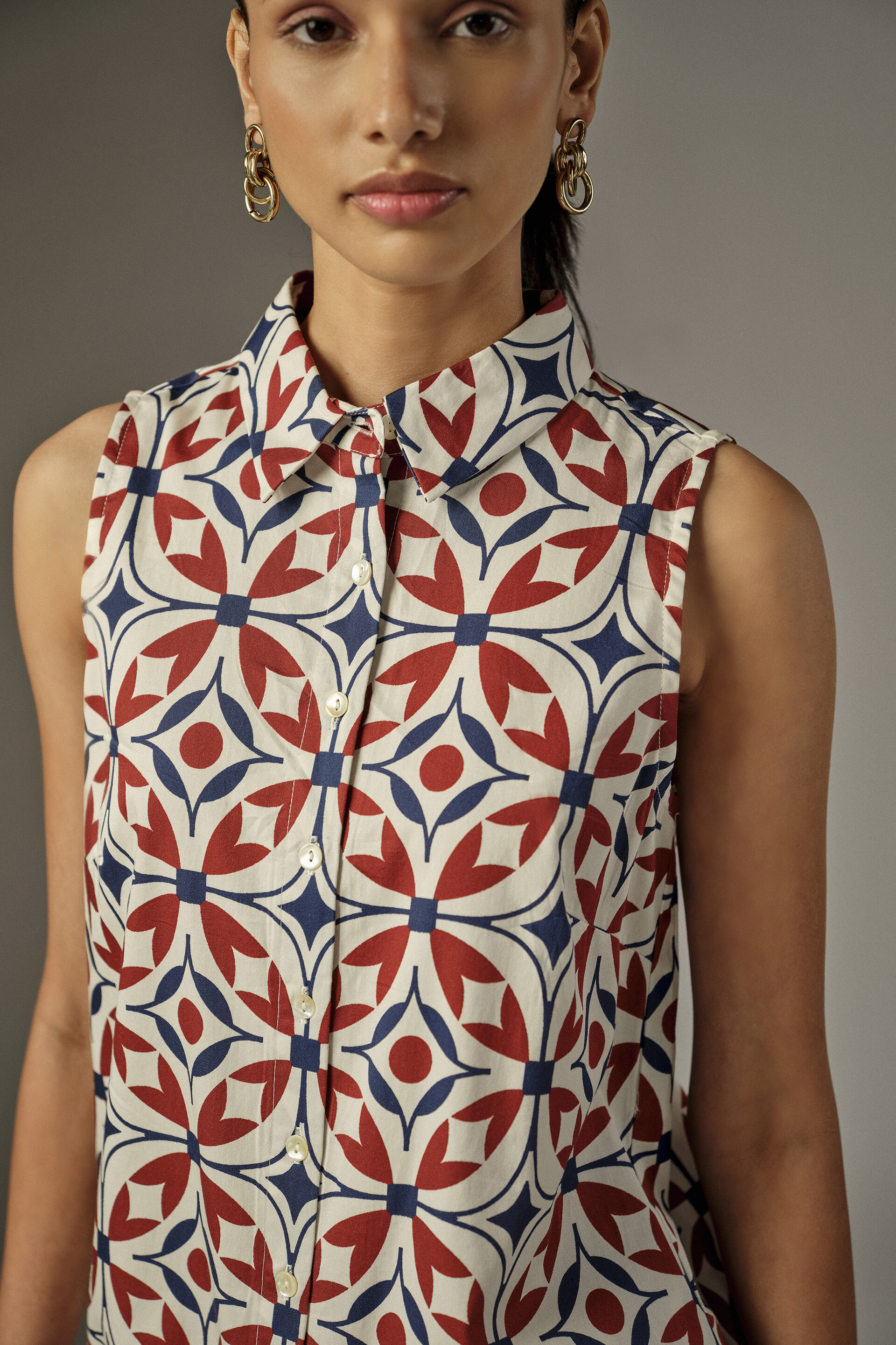 Maelys Printed Modal Dress, Maroon, image 4